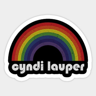 Cyndi Lauper / Vintage Rainbow Design // Fan Art Design Sticker